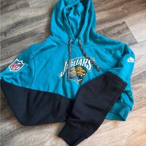 Nike Teal and Black jaguars cropped Hoodie